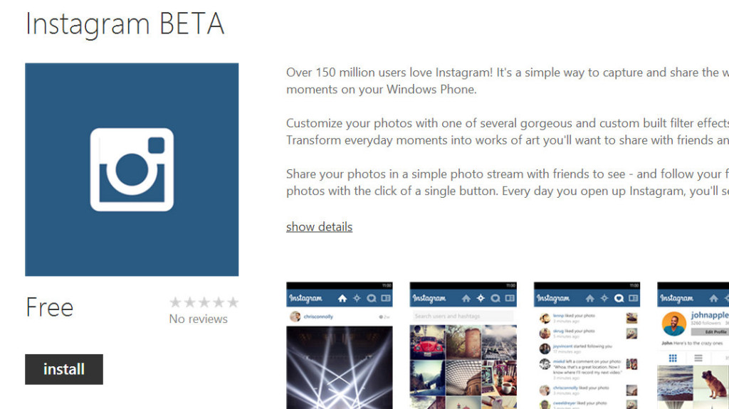 Descargar Instagram oficial para Windows Phone 8 TEC