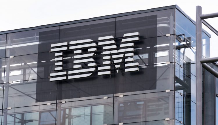PRAGUE, CZECH REPUBLIC – MAY 10 2018: IBM company logo on headquarters building on May 10, 2018 in Prague, Czech Republic.