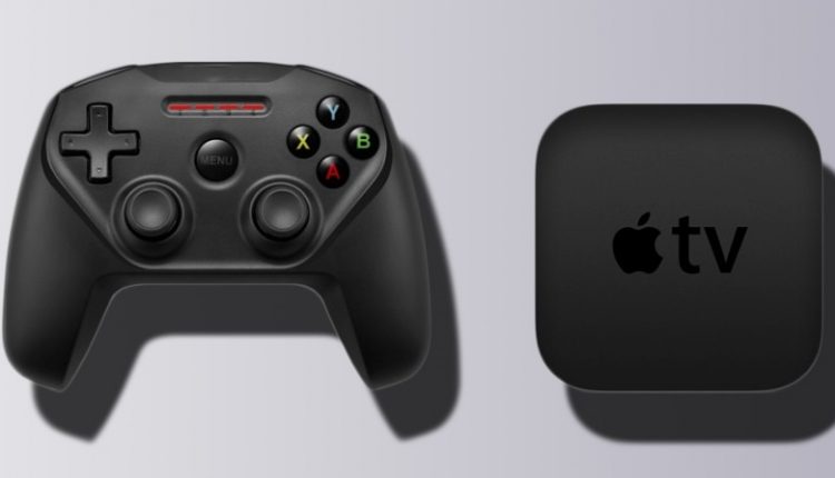 Apple-TV-con-un-controlador